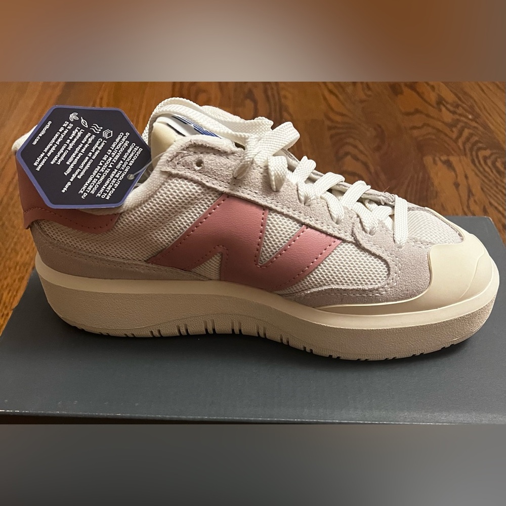 New Balance Women's Pink and Cream Sneakers